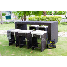 Poly Rattan Bar Set para el jardín al aire libre Uso Muebles de mimbre